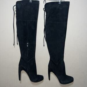Sam Edelman Kayla Suede Over the Knee Boots Size 8.5M Black 8.5